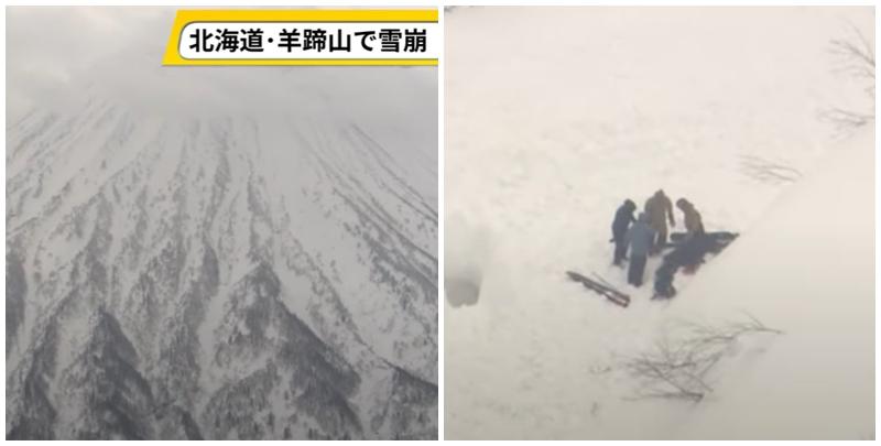 日本北海道羊蹄山今日(11日)發生雪崩，兩名新西蘭男女遊客死亡。(影片截圖)