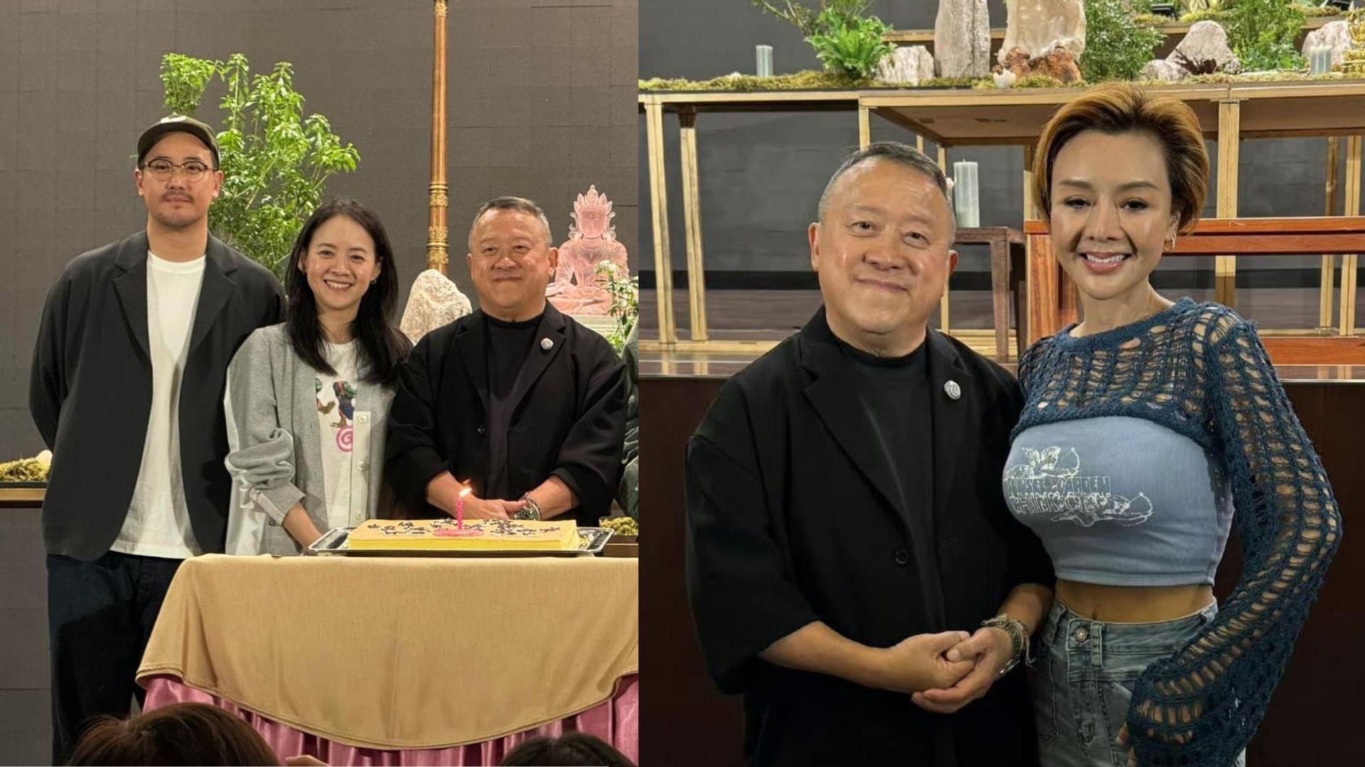 曾志偉71歲生日三子女現身 波霸葉子楣胸頂壽星公