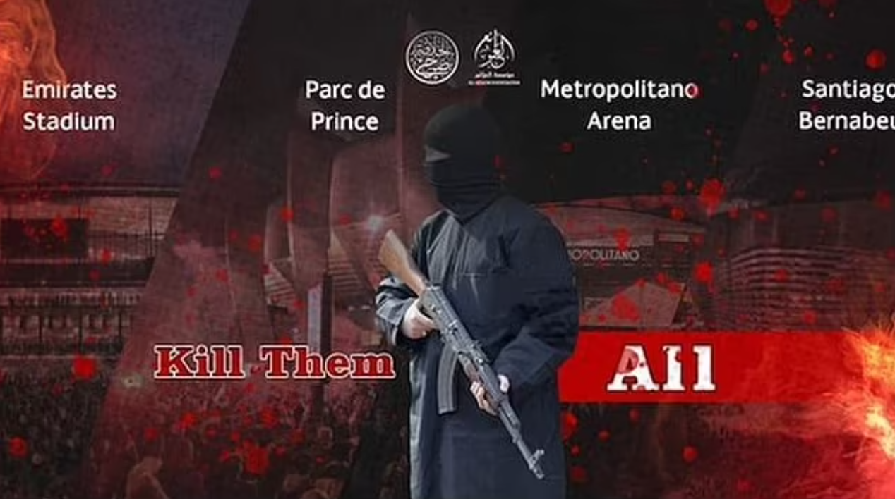 IS警告襲擊歐冠盃球場。(互聯網)