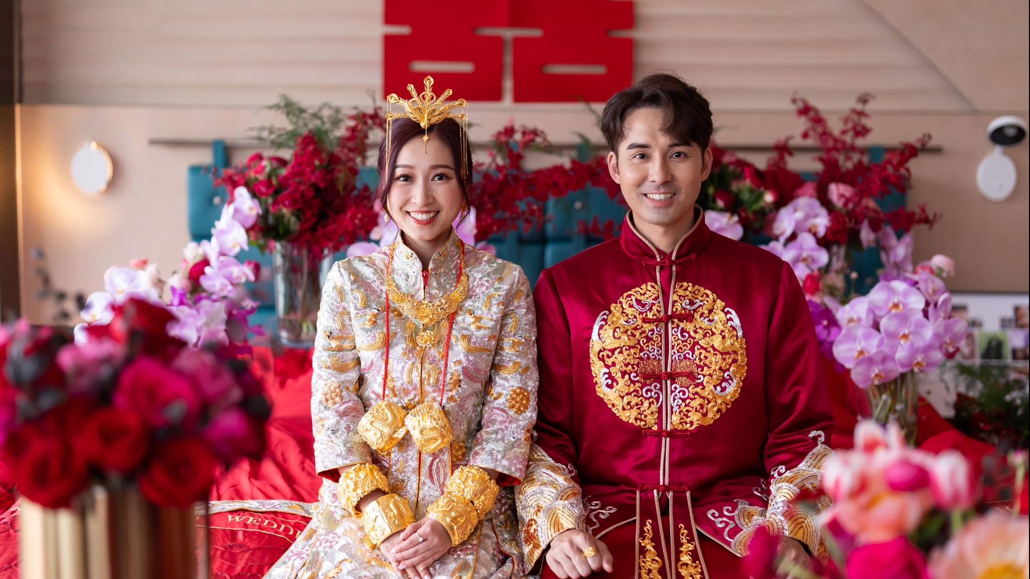 黃美棋結婚｜酒店出門肉緊嘴咀 3對超巨型流星錘龍鳳鈪勁搶眼