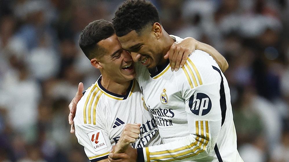 比寧咸補時為皇馬擊敗巴塞。(路透社)