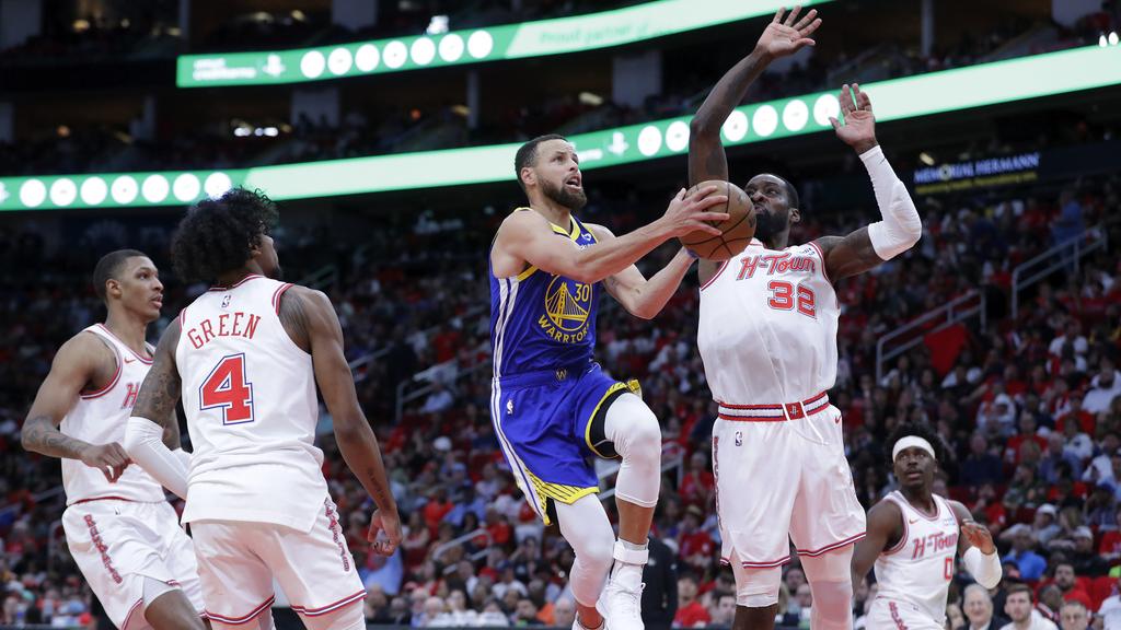 居里獨取29分帶領勇士擊敗火箭。(美聯社)