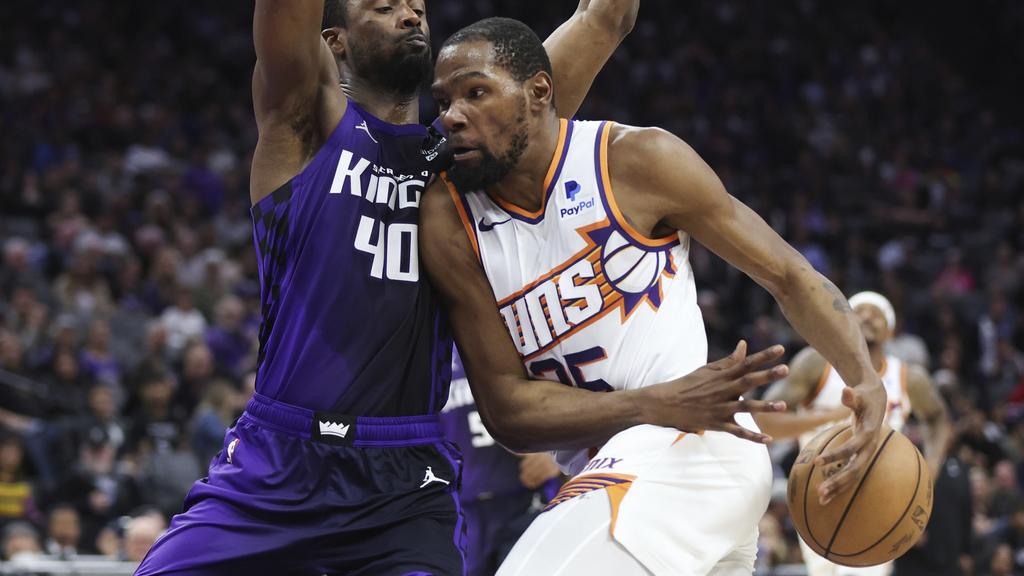 杜蘭特帶領太陽1分險勝帝王。(美聯社)