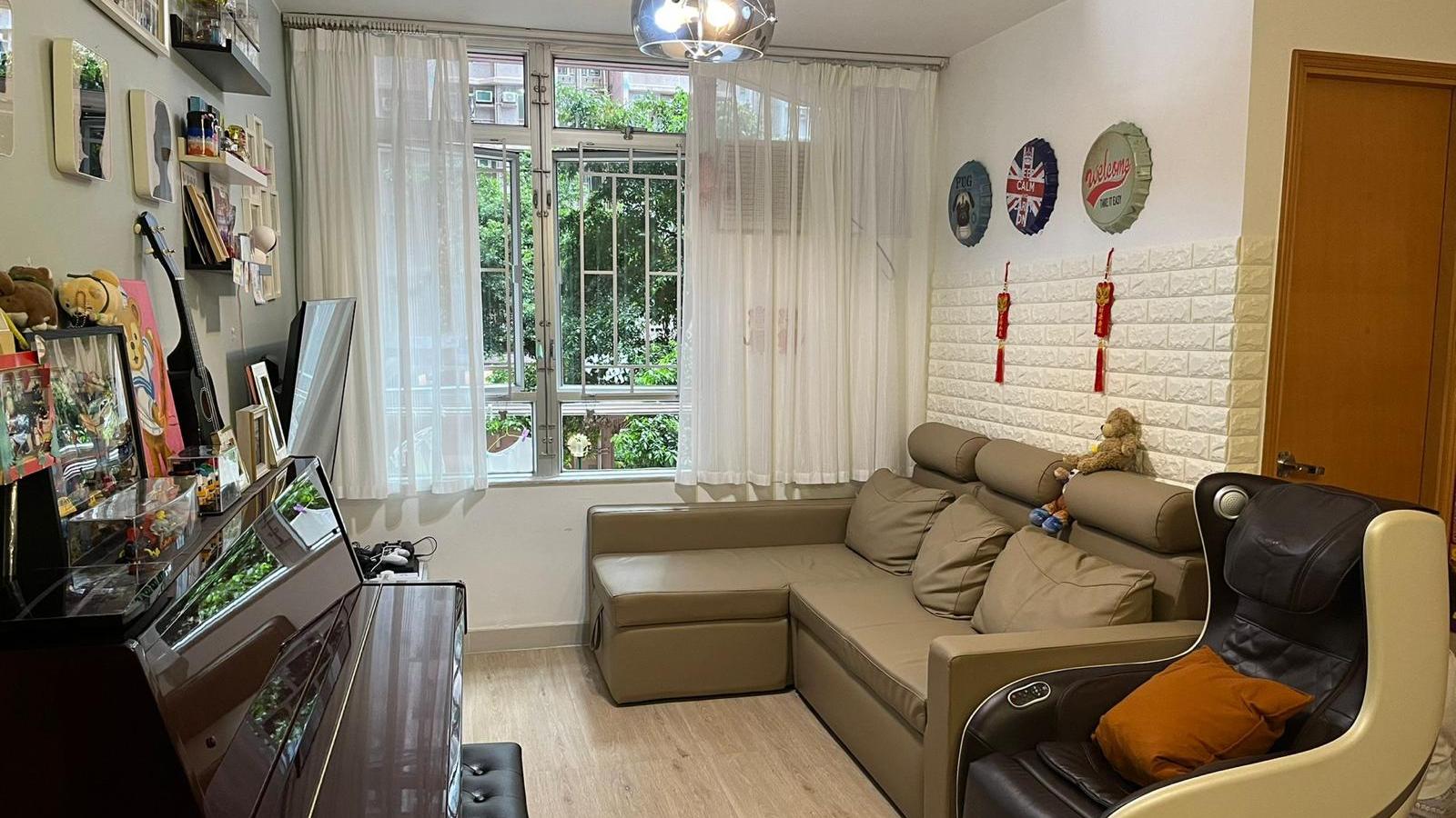 單位裝修雅緻新淨，雖然位處低層，但面向內園，景觀清靜舒服。(代理提供)