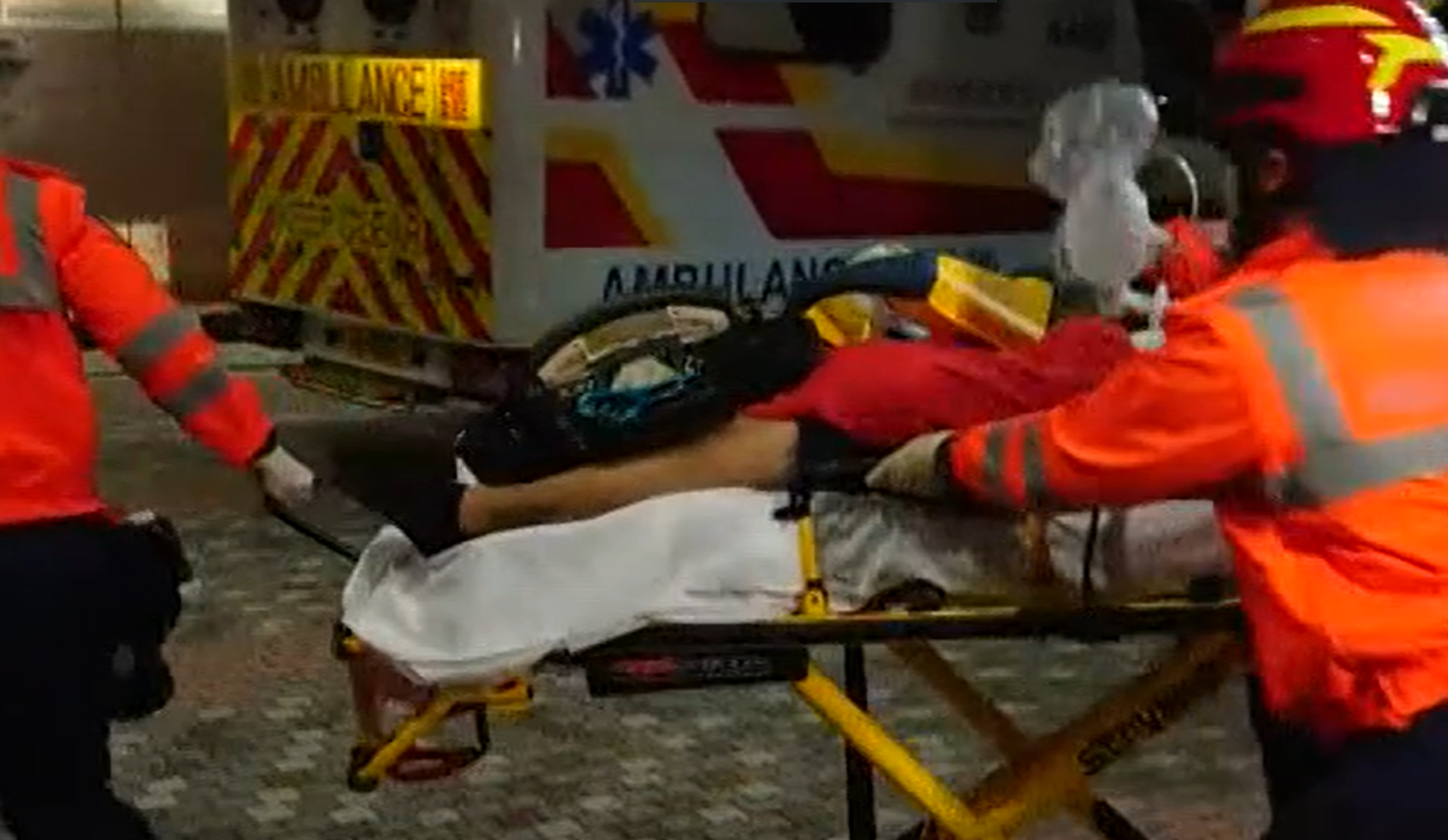 沙田源禾遊樂場發生工業意外，四名渠務工人懷疑吸入硫化氫，其中兩人送院搶救後不治。(now新聞台截圖)