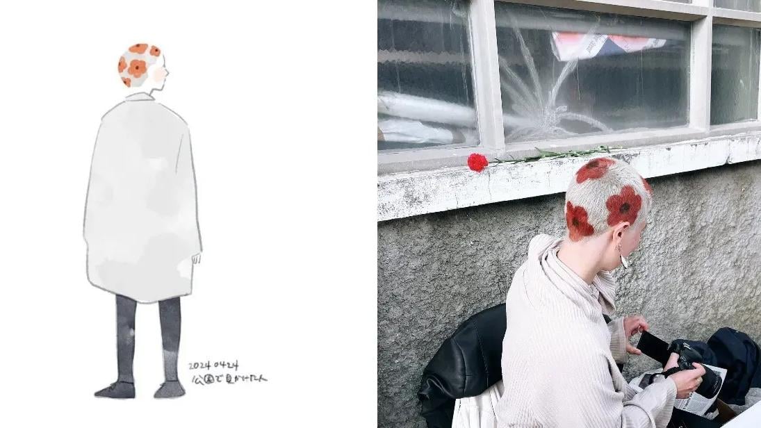 插畫家邂逅時尚達人偷偷畫成畫　網友驚歎：還以為是帽子