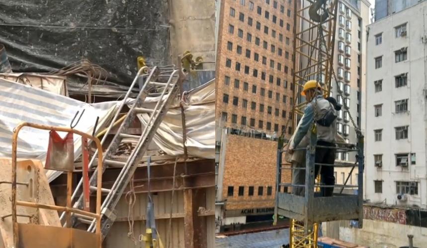 佐敦華豐大廈火警｜休班民安隊與地盤工燒鐵絲網用吊機 合力救出十多人