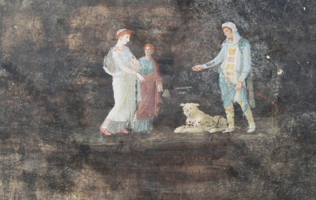 宴會廳上繪畫精緻的壁畫。(美聯社)