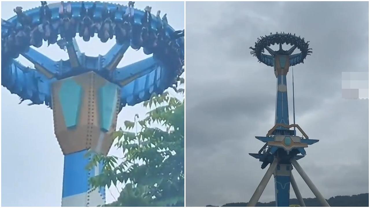 重慶大鐘擺倒掛幾分鐘，數十遊客谷到腦充血，景區認為不屬故障。(微博)