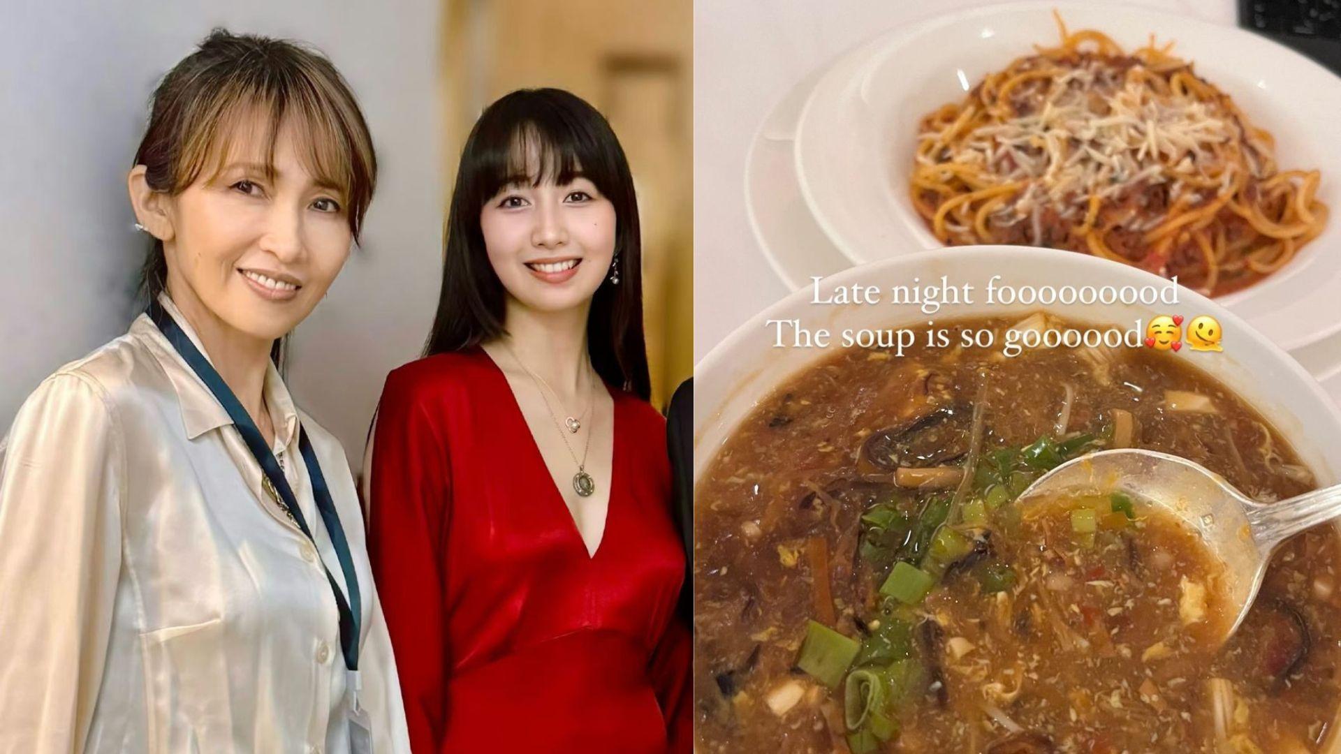 工藤靜香做廿四孝母親陪女來港 木村心美宵夜食意粉餸碗仔翅