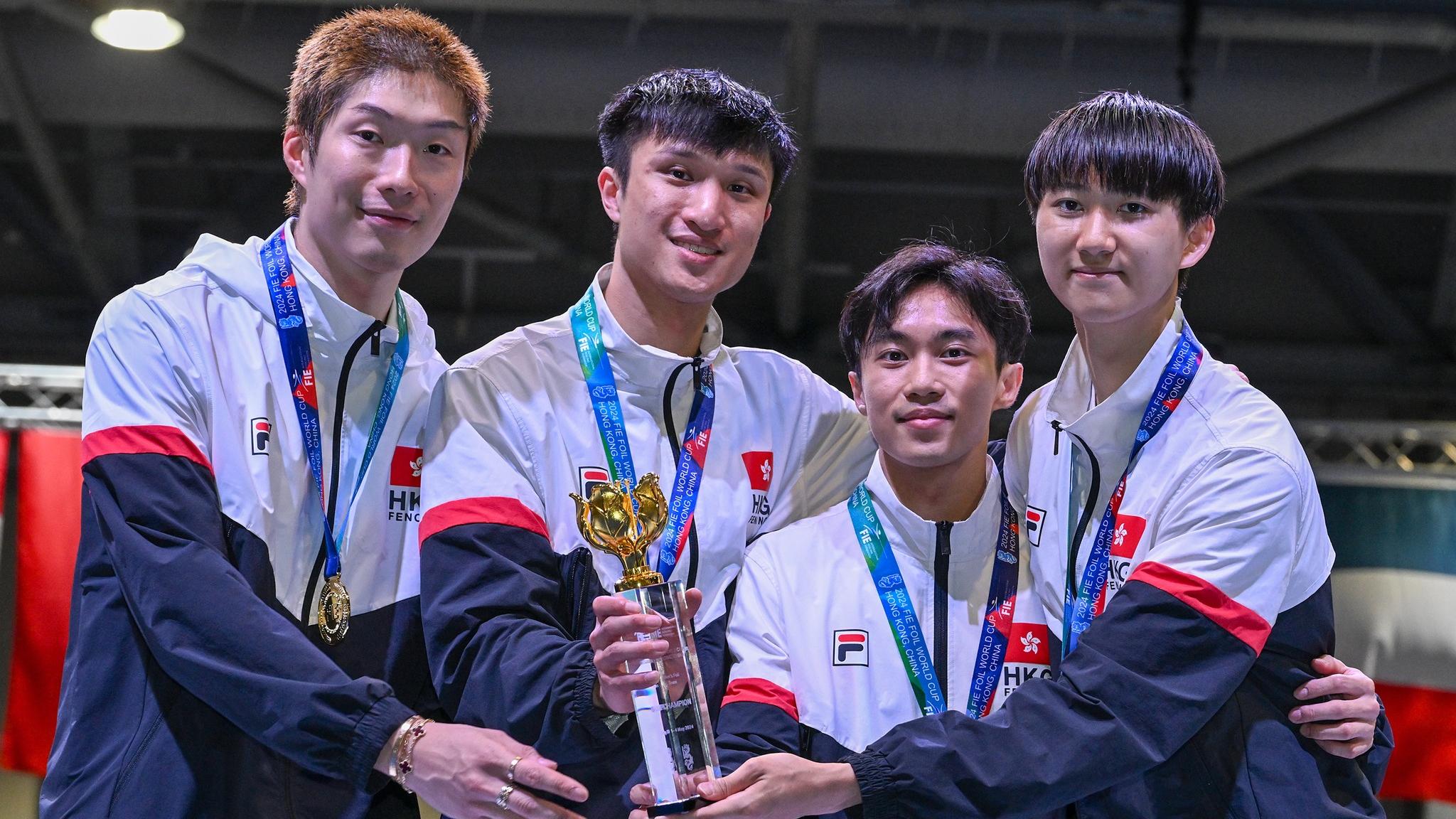  國際劍擊聯會花劍世界盃香港站，港隊在男花團體賽決賽反勝意大利隊，奪得隊史世盃分站首金 (國際劍擊總會)