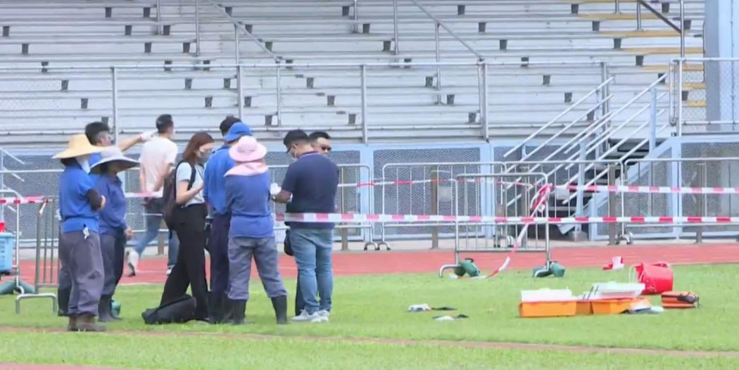 香港仔運動場女工劃線時吹來強風 遭鐵釘擊中頭部昏迷
