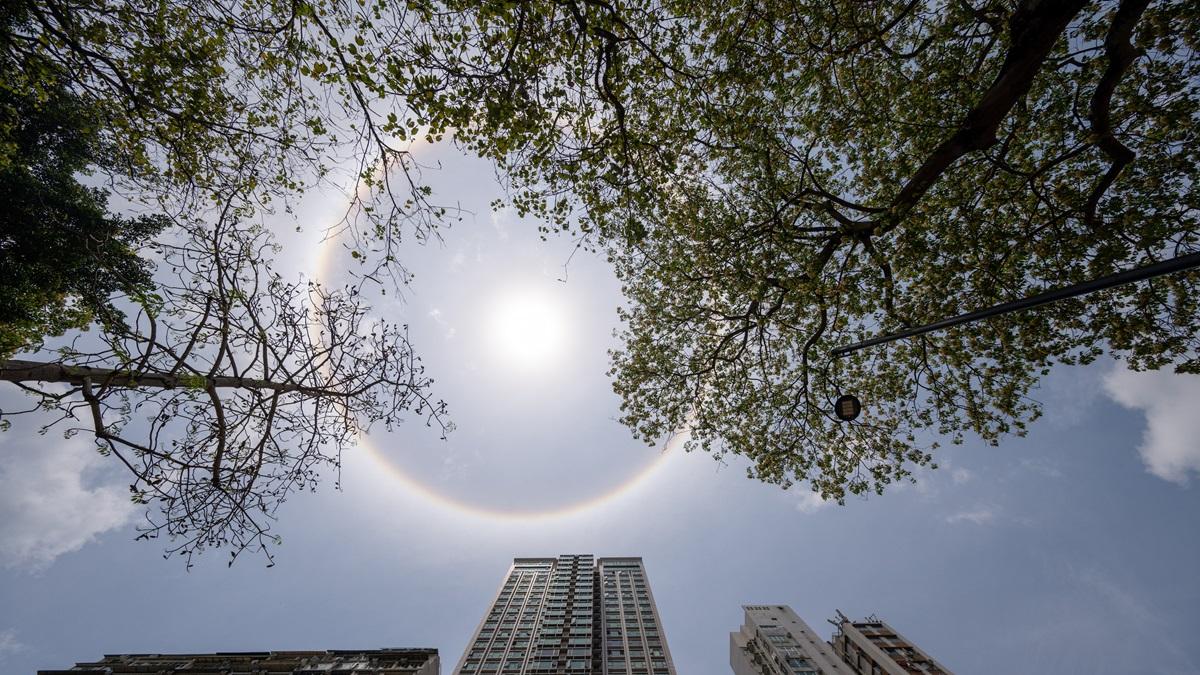 香港天文台過去5年接獲71宗市民目擊UFO報告。圖為上月出現的日暈現象。(資料圖片／陳奕釗攝)