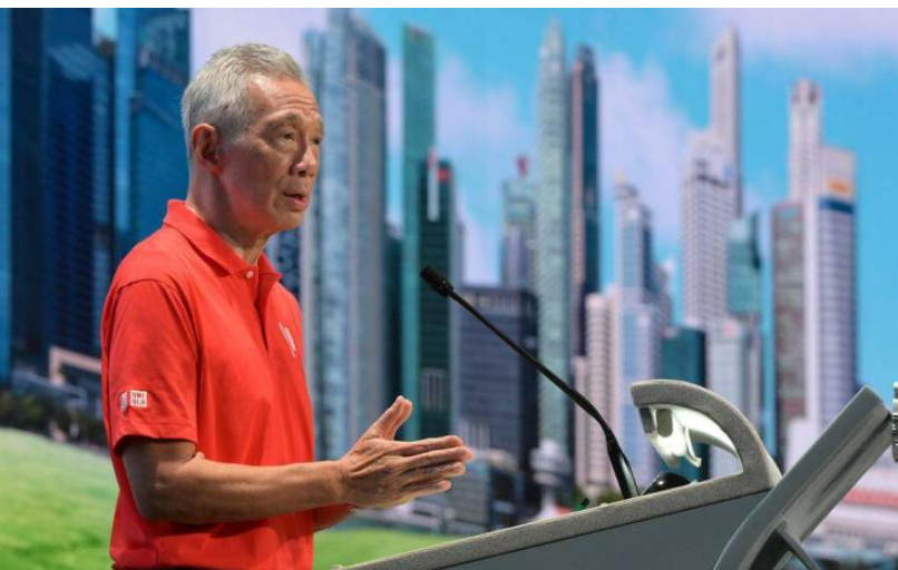  ​​​新加坡總理李顯龍在五一勞動集會上最後一次以總理身份發表任內最後一場重要演講(網上圖片)