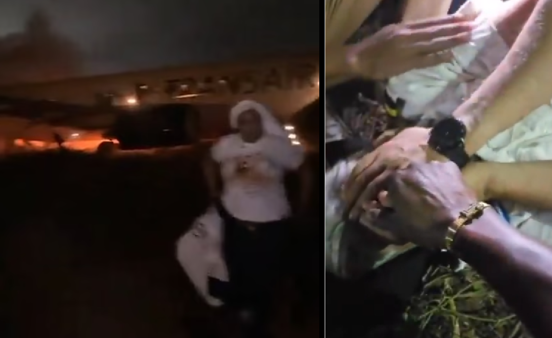 波音737滑出跑道起火11傷 女乘客奔逃 機師倒地痛哭(有片)