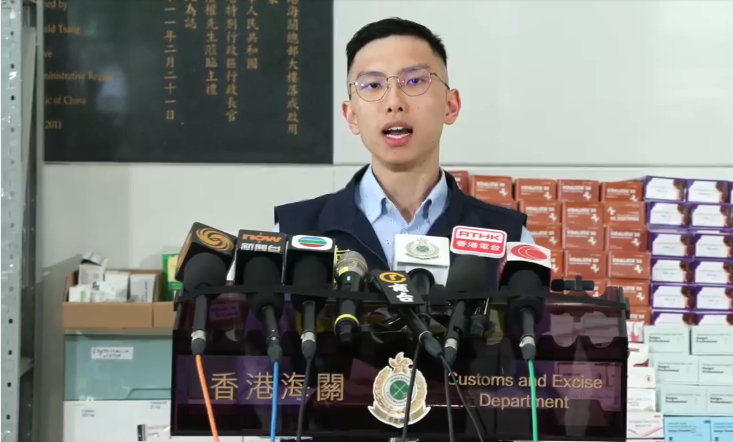  海關有組織罪案調查科特別調查第二組高級調查主任康恩講述行動詳情。