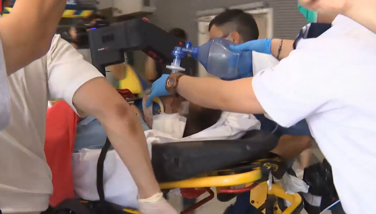 大角咀發生工業意外，一名男工頭部重傷不治(有線新聞畫面)