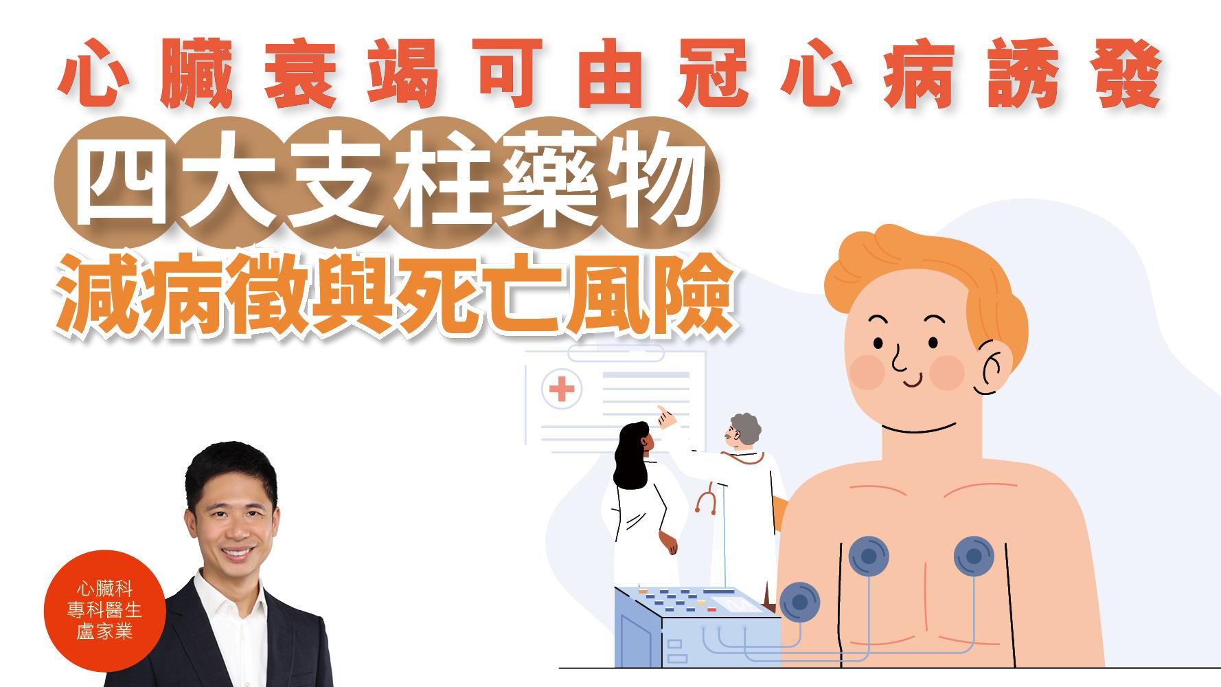 健康解碼｜心臟衰竭可由冠心病誘發 四大支柱藥物 減病徵與死亡風險