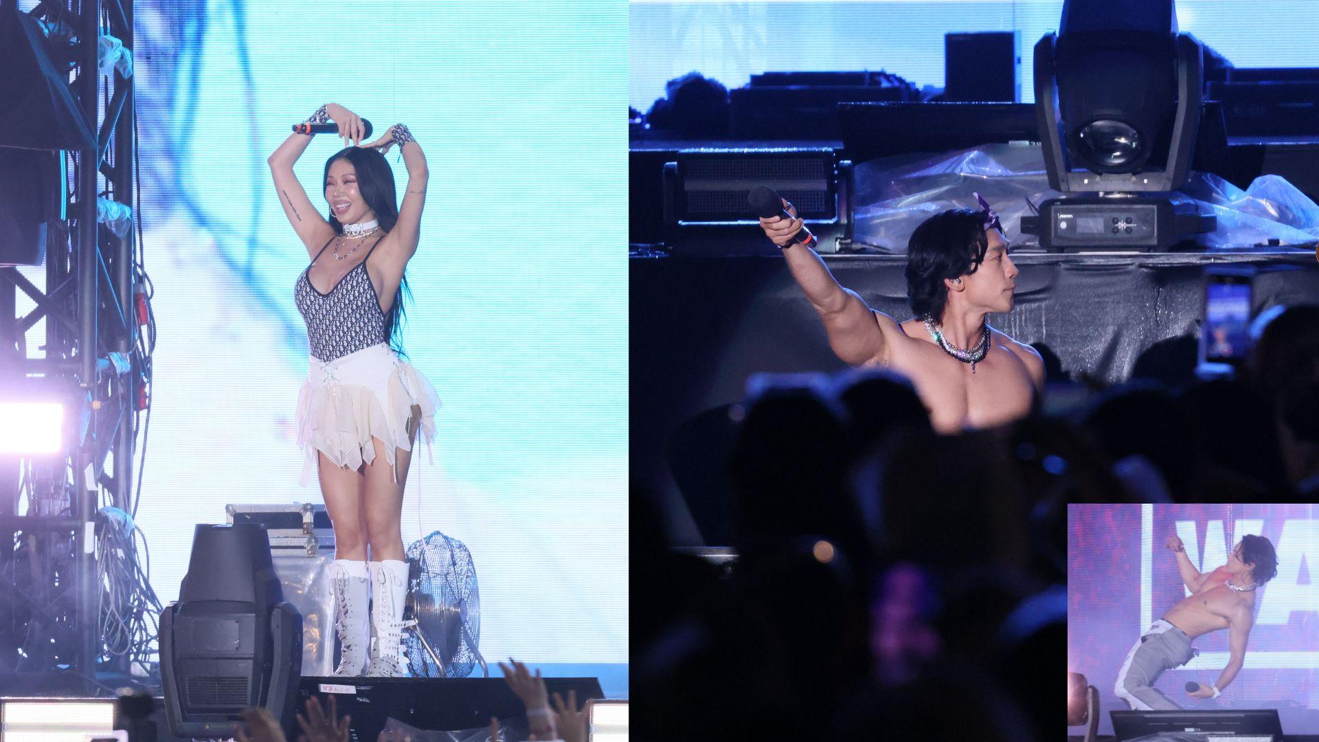 WATERBOMB｜天后Jessi性感派福利 Rain半裸落台騷肌曬腰力