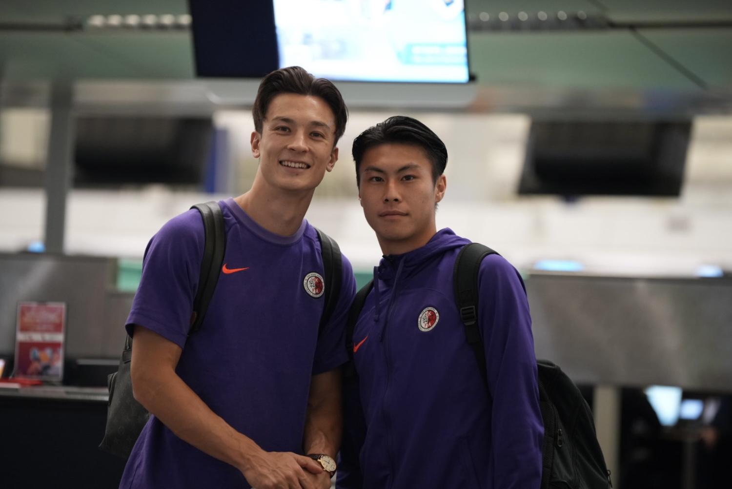 安永佳與潘沛軒繼續隨隊出發土庫曼。(香港足總提供圖片)