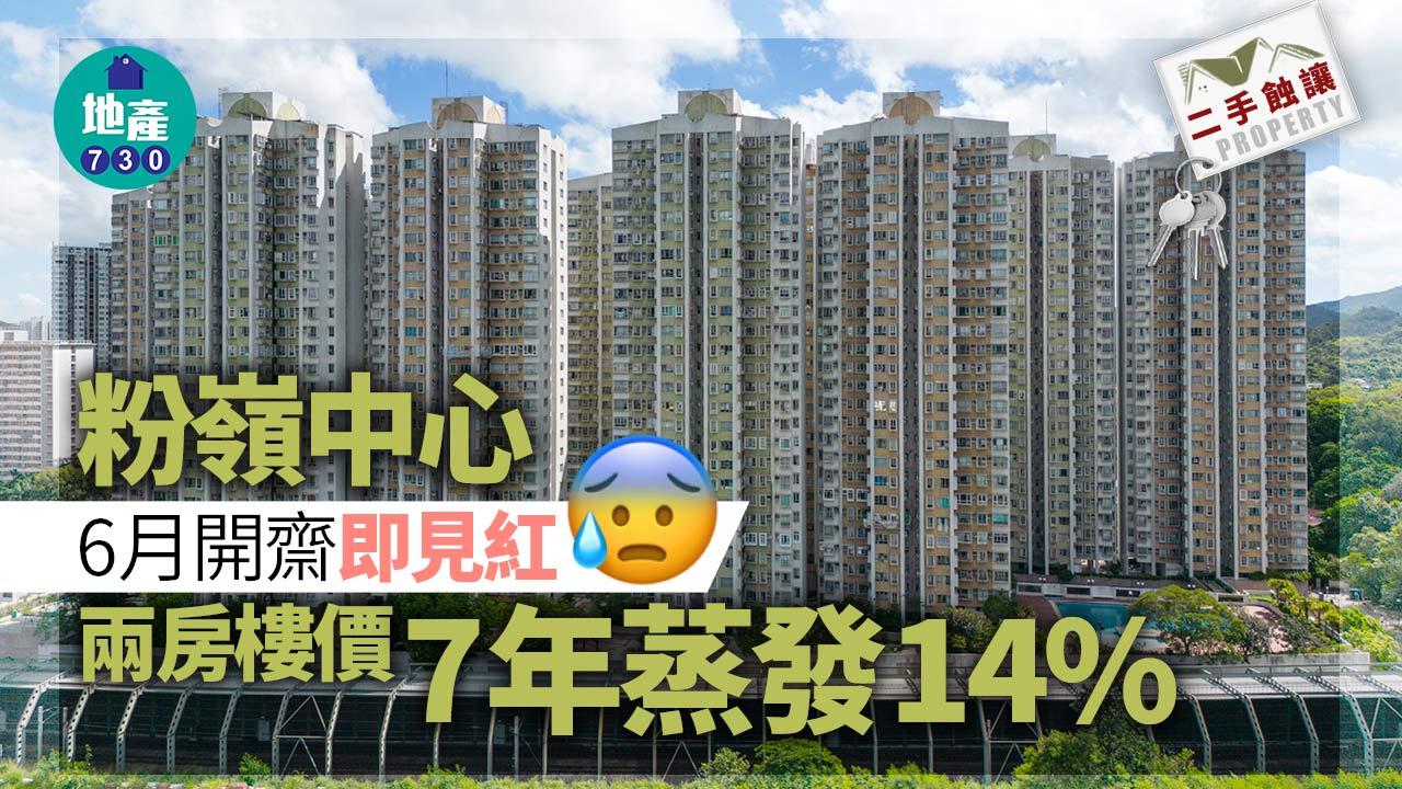 粉嶺中心6月開齋即見紅 兩房樓價7年蒸發14%｜二手蝕讓