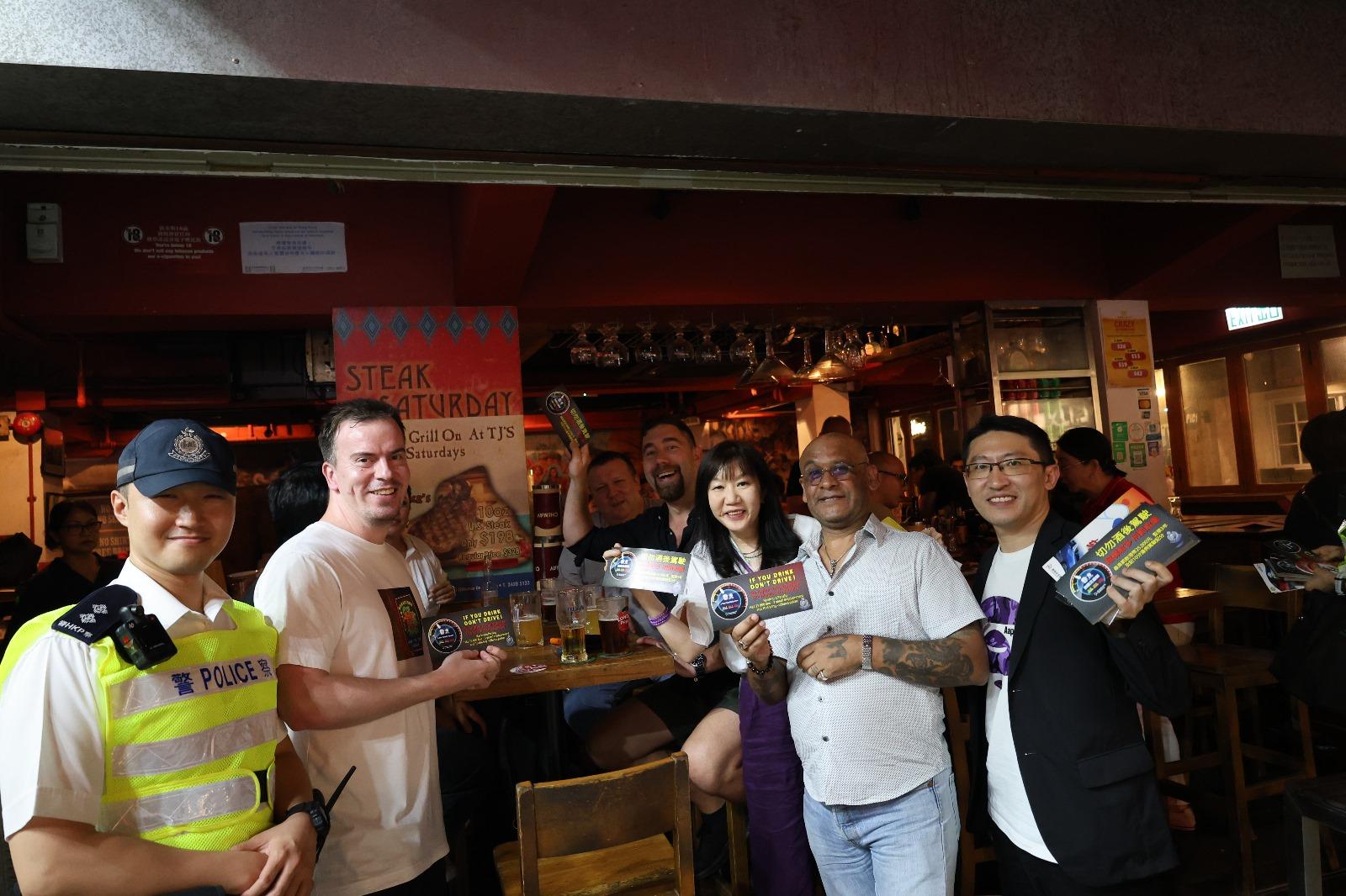 歐國盃等盛事舉行，警方西九龍區舉行「反酒後駕駛」宣傳。(警方提供)
