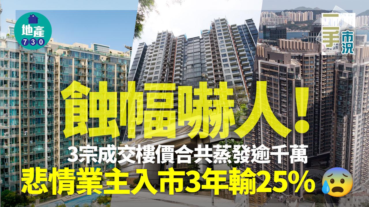 蝕幅嚇人！3宗成交樓價合共蒸發逾千萬 悲情業主入市3年輸25%(有圖)｜二手市況