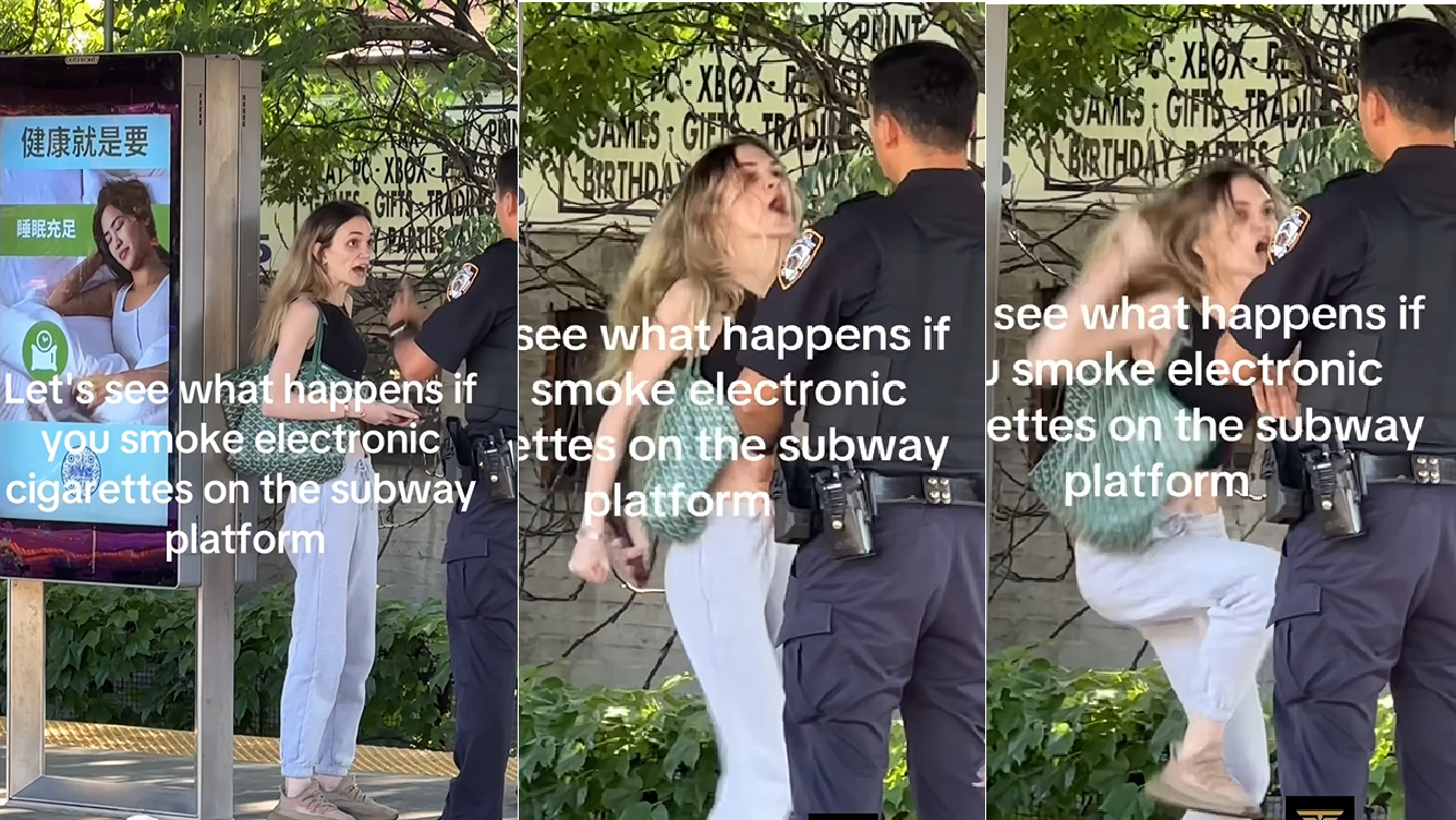 女子火車站食電子煙遭警截查 發狂大叫「我無身份證」最終咁下場【有片】