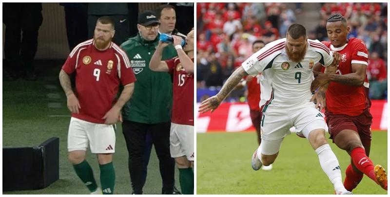 匈牙利前鋒馬田阿當(Martin Ádám)體形「魁梧」，更驚現啤酒肚。