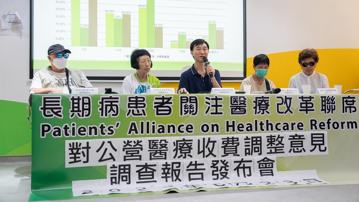 有團體就公營醫療服務研究加價進行調查。(林靄怡攝)