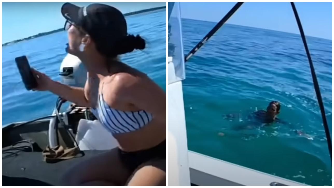 美國男子被問手機密碼竟跳海，網民踢爆：佢唔想女友知道。(YouTube)