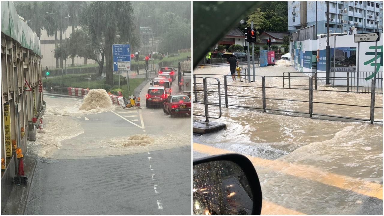 秀茂坪爆水管路陷