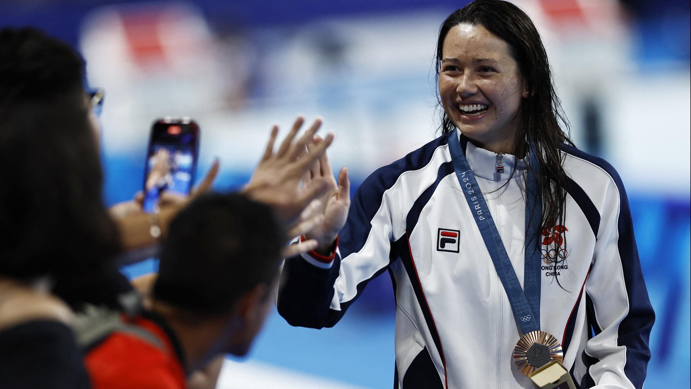 何詩蓓贏得個人第三面奧運獎牌。(路透社)