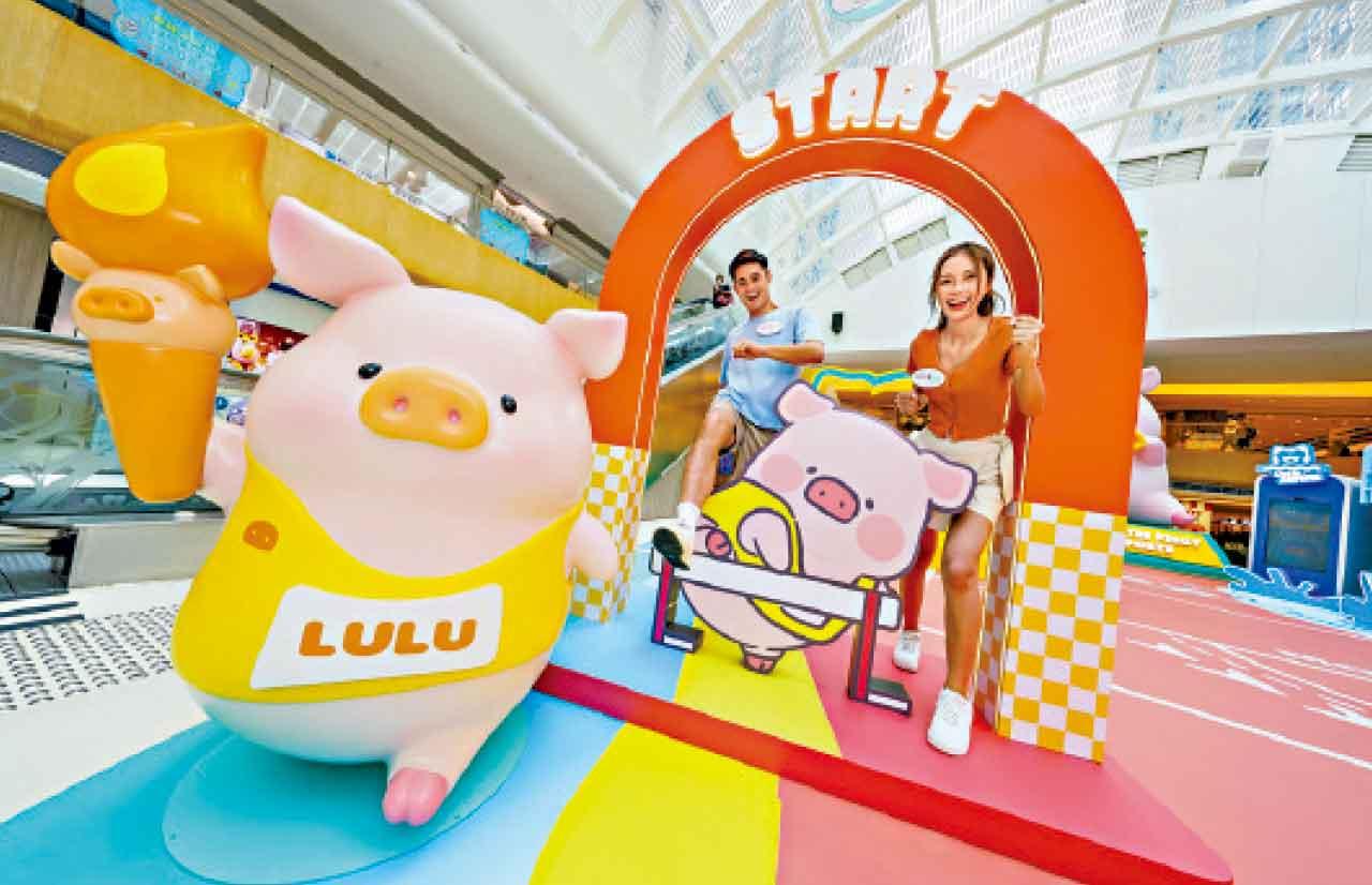 新港城中心5.5米高充氣罐頭豬LuLu 8大運動主題打卡區