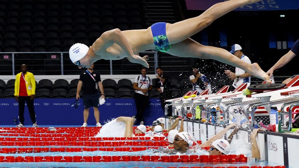 各國泳手已在泳池練習。(路透社)