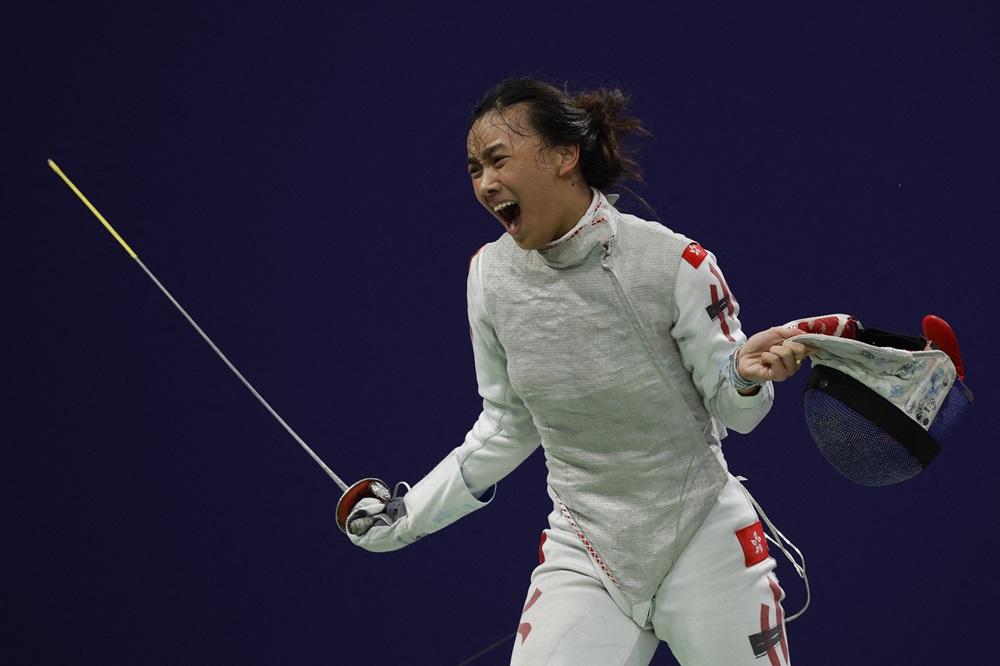 陳諾思出戰女子花劍個人賽。(路透社)