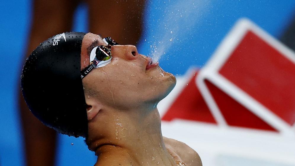 何甄陶在男子100米自由泳未能晉級。(路透社)