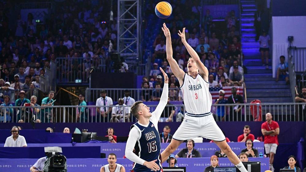 美國三人籃球男隊首戰奧運就慘負塞爾維亞。(路透社)