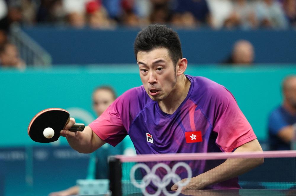 黃鎮廷在男單次圈出局。(路透社)