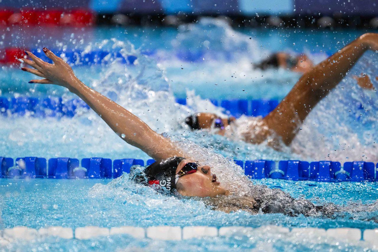 巴黎奧運｜張心悅100米背泳預賽出局 8月1日戰200米背泳。（相片由港協暨奧委會提供）