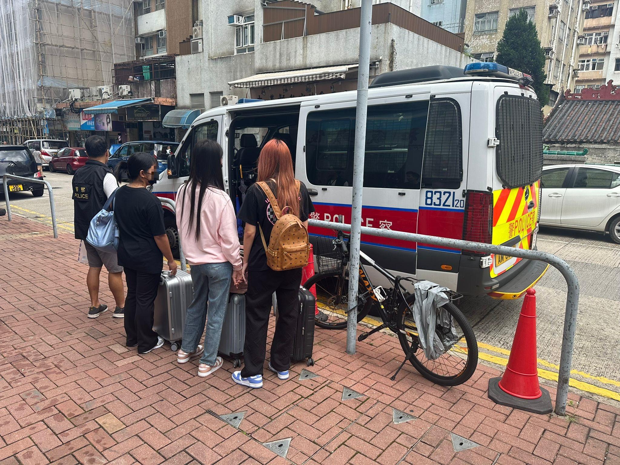 被捕的3名泰國籍女子。(警方提供)