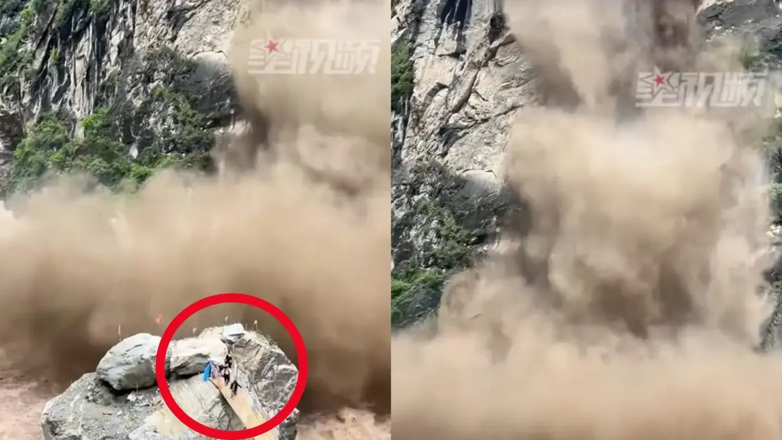 雲南虎跳峽景區突山崩　遊客驚險逃生腳都軟