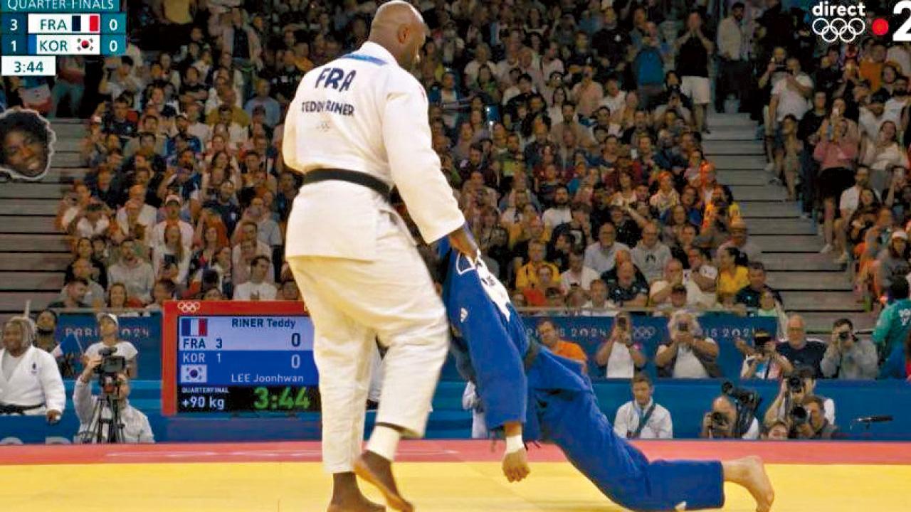 巴黎奧運｜柔道賽巨人vs小矮人惹議 網民指似欺凌 質疑是否公平