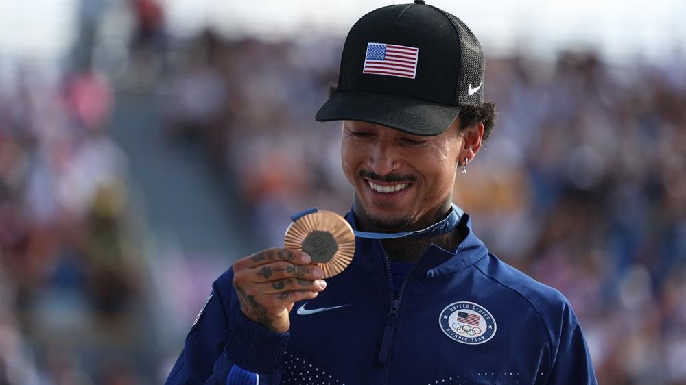 美國滑板街頭賽銅牌得主Nyjah Huston。(路透社)