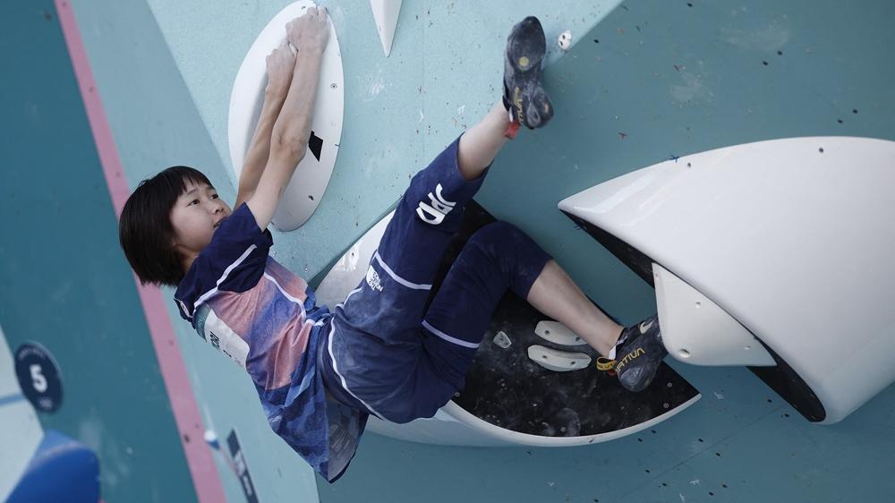 日本運動攀登代表森秋彩。(路透社)