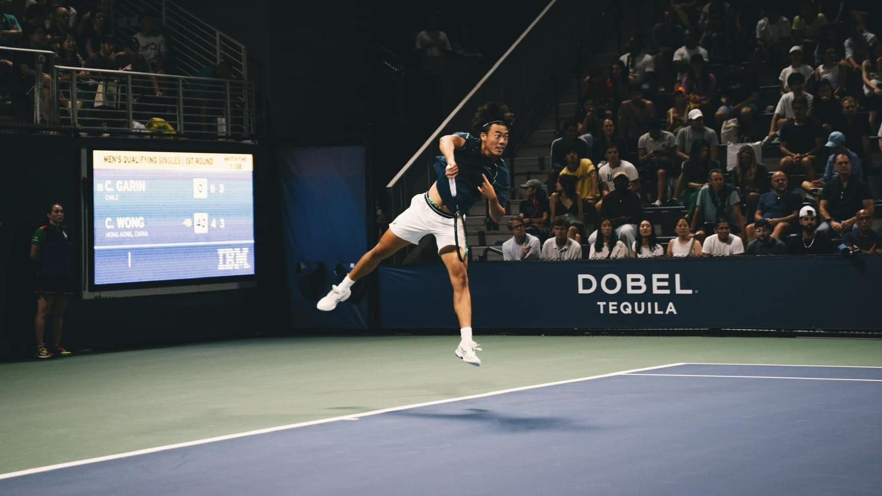 香港球手黃澤林出戰美網外圍賽次圈。(黃澤林FB)