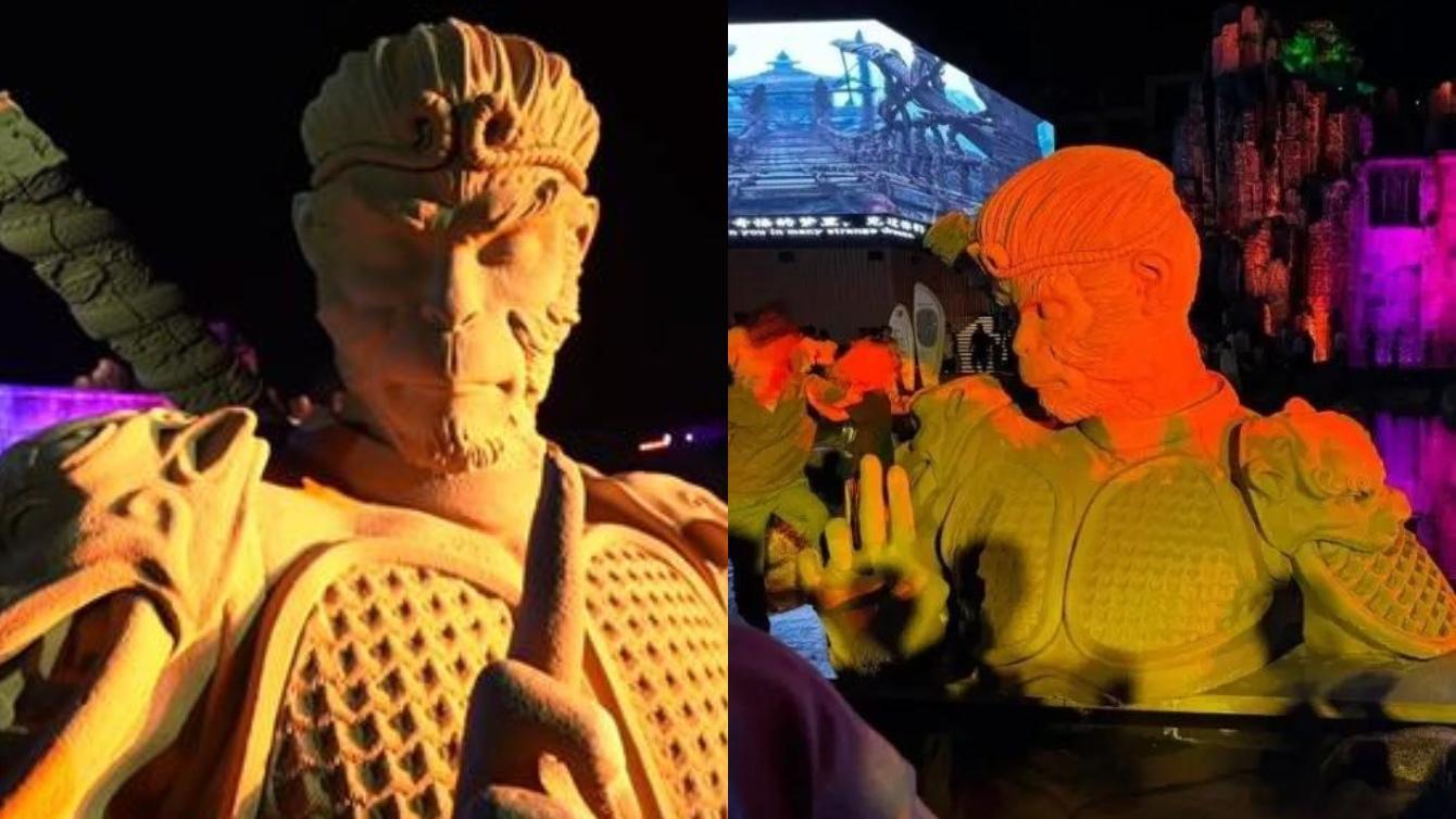 黑神話：悟空｜江西景區製雕像展出3日遭小孩攀爬「踩斷手」　翌日即修復