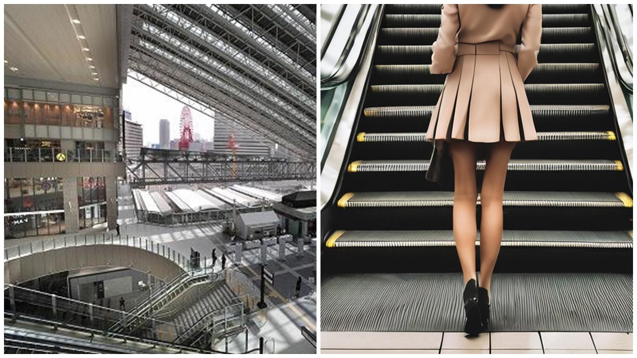 JR大阪站女子搭電梯被剪爛裙，變態男：想睇她的內褲。
