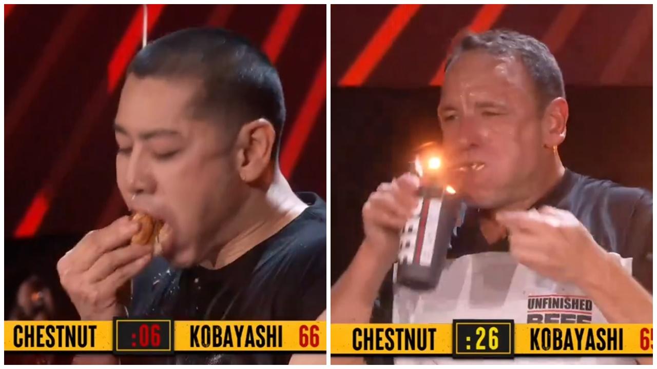 日本大胃王小林尊最後一戰，與宿敵對決飲恨退休。(X)