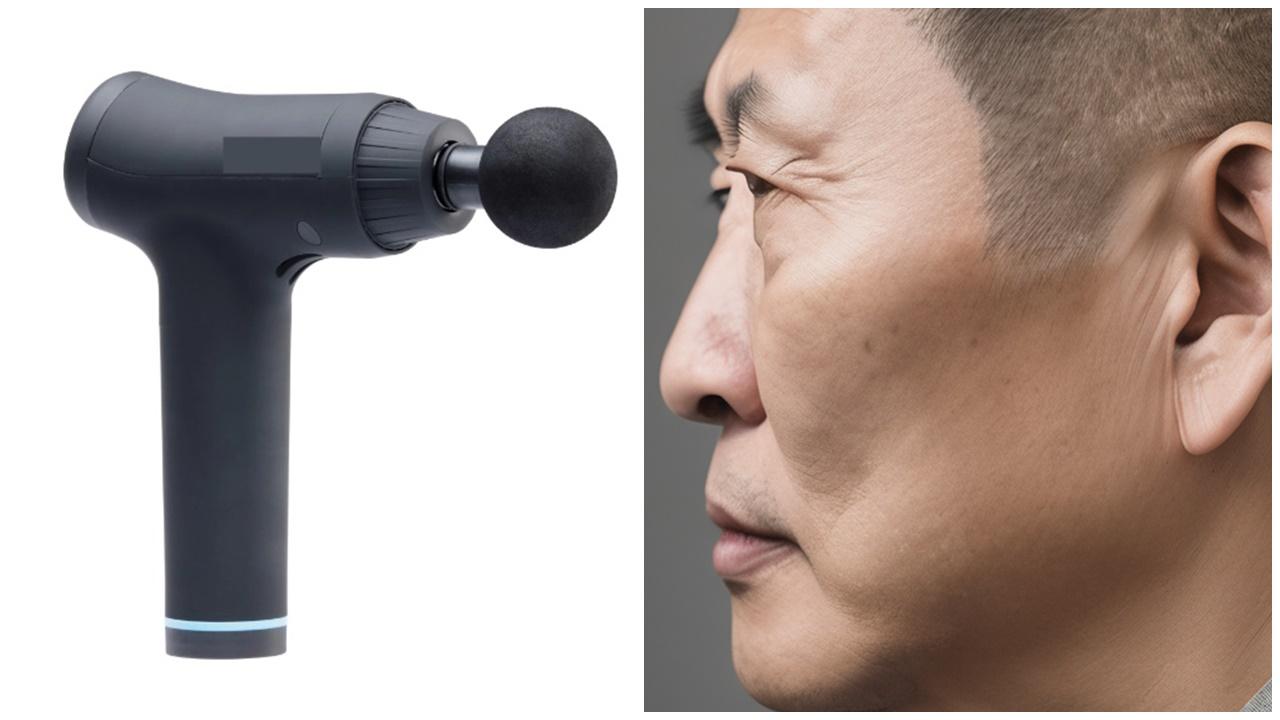 台州漢用按摩槍按摩眼睛，晶體移位視力僅餘0.1。